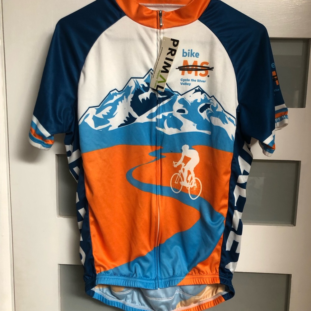 NWT Primal Wear Men's Cycling Jersey - Blue and Orange